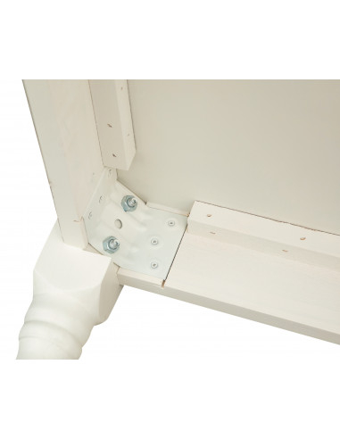 Mesa de campo em madeira maciça com acabamento branco 70x70x78 cm. Feito em Itália Mesa de campo em madeira maciça com acabamento branco 70x70x78 cm. Feito em Itália