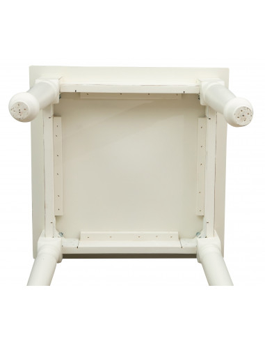Mesa de campo em madeira maciça com acabamento branco 70x70x78 cm. Feito em Itália Mesa de campo em madeira maciça com acabamento branco 70x70x78 cm. Feito em Itália
