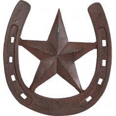 Ferradura de ferro fundido W31,5xDP1xH29,5 cm com acabamento ferrugem antigo 2