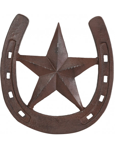 Ferro di cavallo in ghisa L31,5xPR1xH29,5 cm finitura ruggine anticata