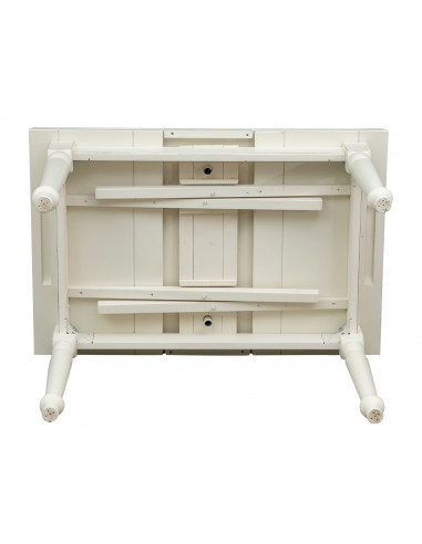 Tavolo Country allungabile in legno massello di tiglio finitura bianca anticata 120x80x80 cm. Made in Italy Tavolo Country allungabile in legno massello di tiglio finitura bianca anticata 120x80x80 cm. Made in Italy