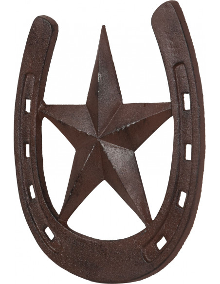 Ferro di cavallo in ghisa L31,5xPR1xH29,5 cm finitura ruggine anticata