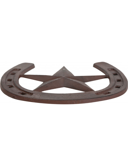 Ferradura de ferro fundido W31,5xDP1xH29,5 cm com acabamento ferrugem antigo
