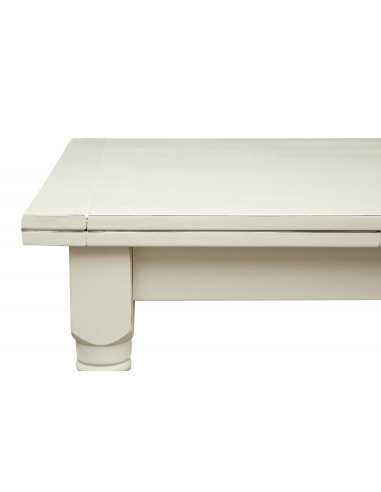 Mesa Country extensível em madeira maciça de lima com acabamento branco antigo de 220x100x80 cm. Feito na Itália Mesa Country extensível em madeira maciça de lima com acabamento branco antigo de 220x100x80 cm. Feito na Itália