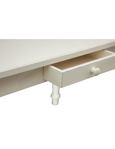 Country-style solid lime wood antiqued white finish W120XDP80XH80 cm sized writing table. Made in Italy Country-style solid lime wood antiqued white finish W120XDP80XH80 cm sized writing table. Made in Italy
