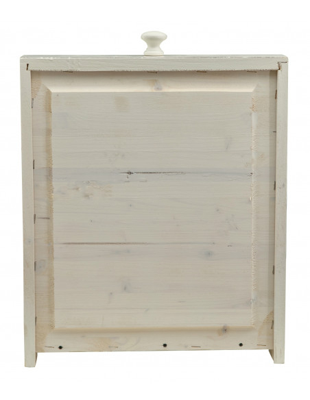Tavolo scrittoio Country in legno massello di tiglio finitura bianca anticata 120x80x80 cm. Made in Italy