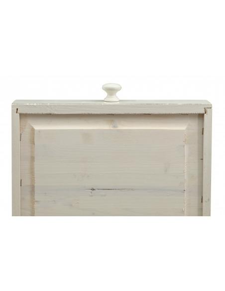 Tavolo scrittoio Country in legno massello di tiglio finitura bianca anticata 120x80x80 cm. Made in Italy