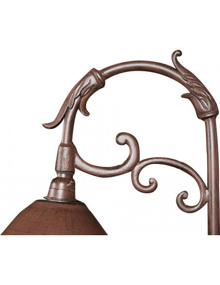 Candeeiro de parede em ferro fundido não eletrificado L42xDP27,5xH60 cm com acabamento ferrugem antigo