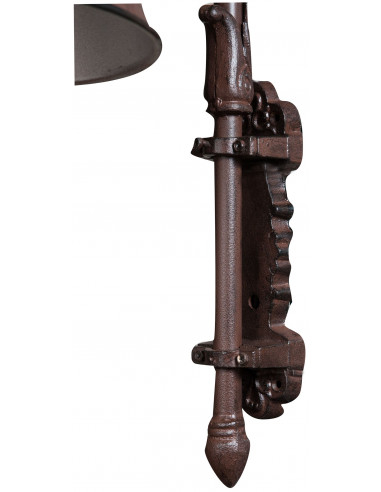 Lampada non elettrificata a muro in ghisa L42xPR27,5xH60 cm finitura ruggine anticata Lampada non elettrificata a muro in ghisa L42xPR27,5xH60 cm finitura ruggine anticata