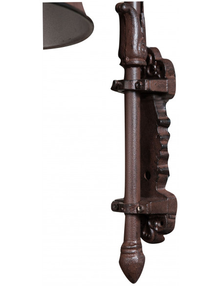 Candeeiro de parede em ferro fundido não eletrificado L42xDP27,5xH60 cm com acabamento ferrugem antigo