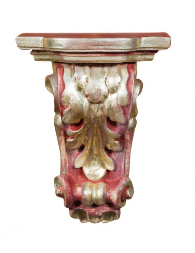 MENSOLA A MURO IN LEGNO FINITURA ROSSO L37XPR24XH50 CM MENSOLA A MURO IN LEGNO FINITURA ROSSO L37XPR24XH50 CM