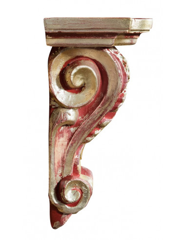 MENSOLA A MURO IN LEGNO FINITURA ROSSO L37XPR24XH50 CM MENSOLA A MURO IN LEGNO FINITURA ROSSO L37XPR24XH50 CM