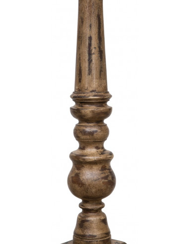 CANDELIERE  IN LEGNO MASSELLO LAVORATO A MANO L15XPR15XH78 CM CANDELIERE  IN LEGNO MASSELLO LAVORATO A MANO L15XPR15XH78 CM