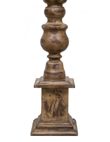 CANDELIERE  IN LEGNO MASSELLO LAVORATO A MANO L15XPR15XH78 CM CANDELIERE  IN LEGNO MASSELLO LAVORATO A MANO L15XPR15XH78 CM