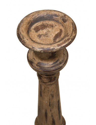 CANDELIERE  IN LEGNO MASSELLO LAVORATO A MANO L15XPR15XH78 CM CANDELIERE  IN LEGNO MASSELLO LAVORATO A MANO L15XPR15XH78 CM