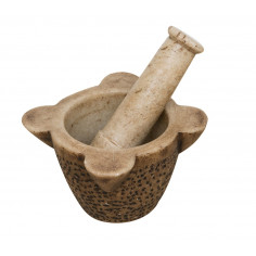 MORTAIO COMPLETO DI PESTELLO IN MARMO L19XPR19XH18 CM