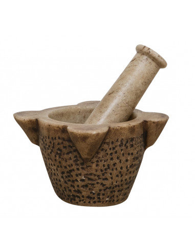 MORTAIO COMPLETO DI PESTELLO IN MARMO L19XPR19XH18 CM MORTAIO COMPLETO DI PESTELLO IN MARMO L19XPR19XH18 CM