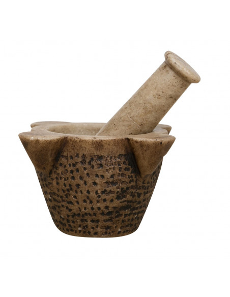 MORTAIO COMPLETO DI PESTELLO IN MARMO L19XPR19XH18 CM