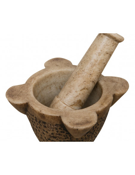MORTAIO COMPLETO DI PESTELLO IN MARMO L19XPR19XH18 CM