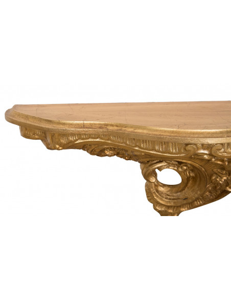 MENSOLA A MURO IN LEGNO FINITURA FOGLIA ORO ANTICATO L19XPR19XH52 CM