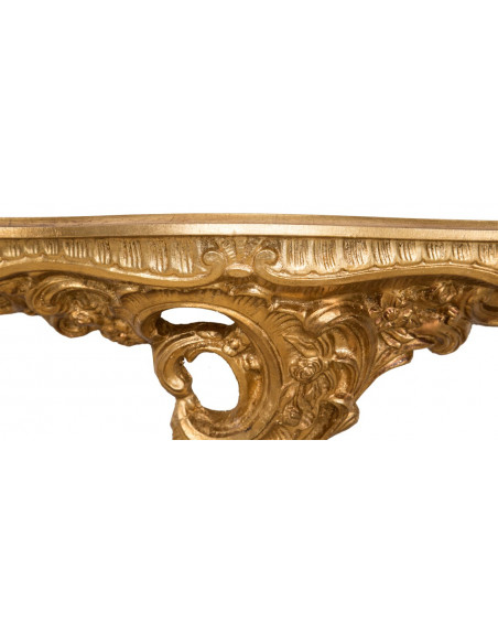 MENSOLA A MURO IN LEGNO FINITURA FOGLIA ORO ANTICATO L19XPR19XH52 CM