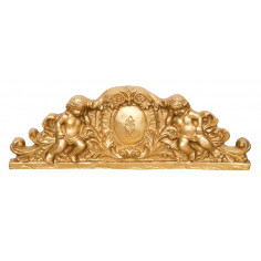 SOPRAPORTA IN LEGNO FINITURA FOGLIA ORO ANTICATO L73XPR7XH26  CM 2