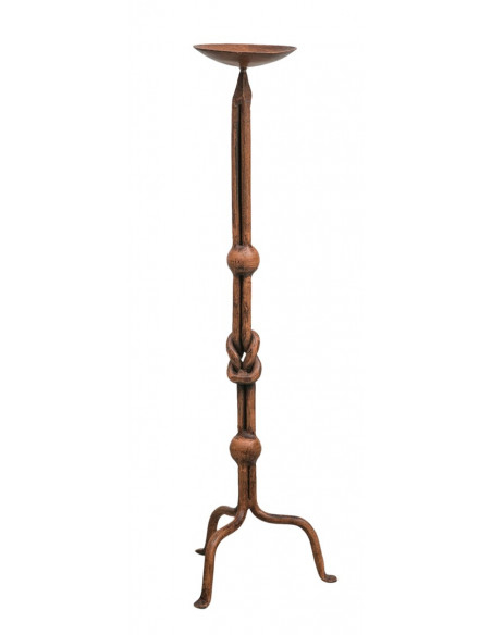 CANDELIERE A PIANTANA  IN FERRO BATTUTO LAVORATO A MANO L19XPR19XH64 CM