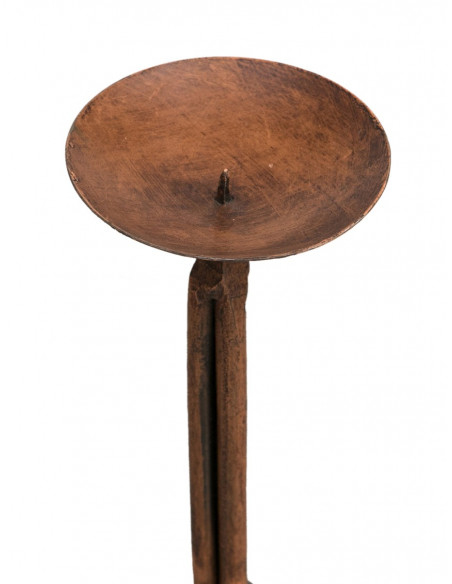CANDELIERE A PIANTANA  IN FERRO BATTUTO LAVORATO A MANO L19XPR19XH64 CM