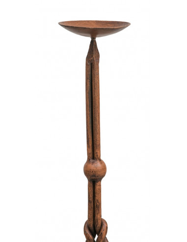 CANDELIERE A PIANTANA  IN FERRO BATTUTO LAVORATO A MANO L19XPR19XH64 CM CANDELIERE A PIANTANA  IN FERRO BATTUTO LAVORATO A MANO L19XPR19XH64 CM