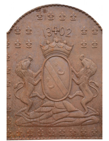 Placa de chimenea de hierro fundido (cm: 122 x 5,5 x 107), óxido natural