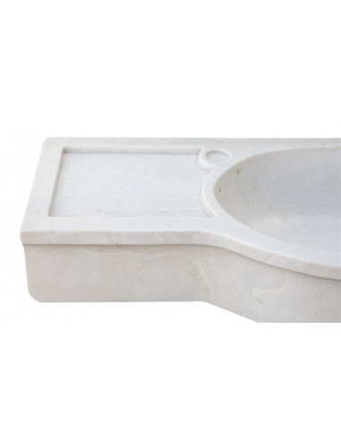 LAVABO IN MARMO BIANCO L133XPR18XH43 CM LAVABO IN MARMO BIANCO L133XPR18XH43 CM