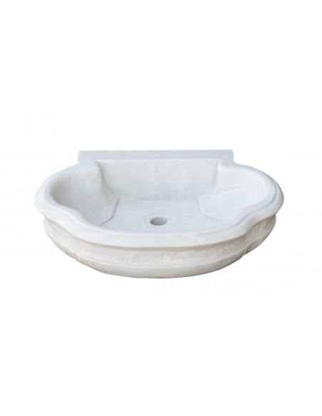 LAVABO IN MARMO BIANCO  L56XPR15XH41 CM