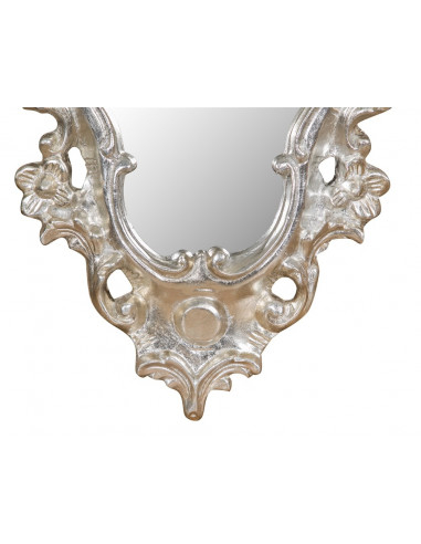 SPECCHIERA DA PARETE IN LEGNO FINITURA FOGLIA ARGENTO ANTICATO L42xPR4xH62CM. MADE IN ITALY SPECCHIERA DA PARETE IN LEGNO FINITURA FOGLIA ARGENTO ANTICATO L42xPR4xH62CM. MADE IN ITALY