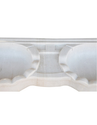 LAVABO A DUE BUCHE  IN MARMO BIANCO L30XPR15XH41 CM LAVABO A DUE BUCHE  IN MARMO BIANCO L30XPR15XH41 CM