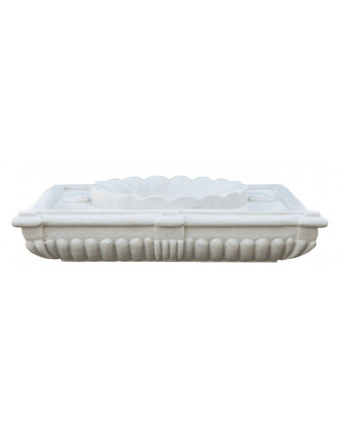 LAVABO IN MARMO SMERLATO BIANCO L80XPR18XH56 CM LAVABO IN MARMO SMERLATO BIANCO L80XPR18XH56 CM