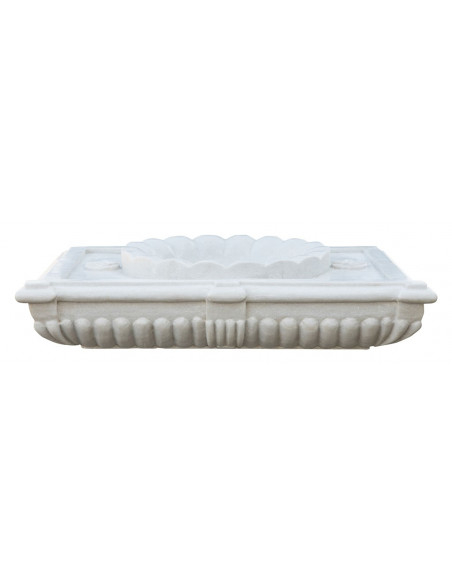 LAVABO IN MARMO SMERLATO BIANCO L80XPR18XH56 CM