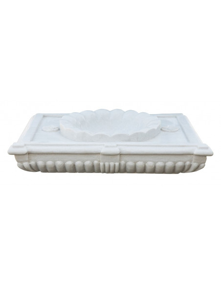 LAVABO IN MARMO SMERLATO BIANCO L80XPR18XH56 CM