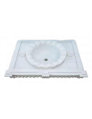LAVABO IN MARMO SMERLATO BIANCO L80XPR18XH56 CM LAVABO IN MARMO SMERLATO BIANCO L80XPR18XH56 CM