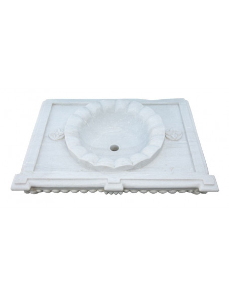 LAVABO IN MARMO SMERLATO BIANCO L80XPR18XH56 CM