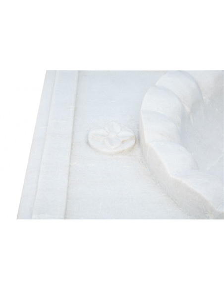 LAVABO IN MARMO SMERLATO BIANCO L80XPR18XH56 CM
