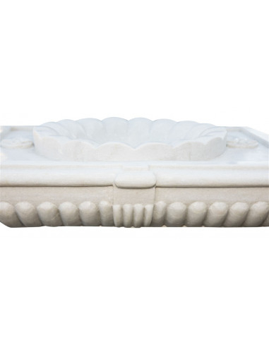 LAVABO IN MARMO SMERLATO BIANCO L80XPR18XH56 CM LAVABO IN MARMO SMERLATO BIANCO L80XPR18XH56 CM