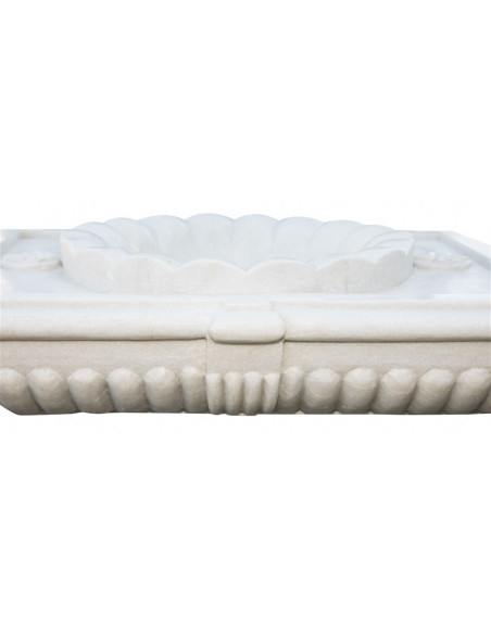 LAVABO IN MARMO SMERLATO BIANCO L80XPR18XH56 CM