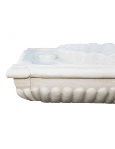 LAVABO IN MARMO SMERLATO BIANCO L80XPR18XH56 CM