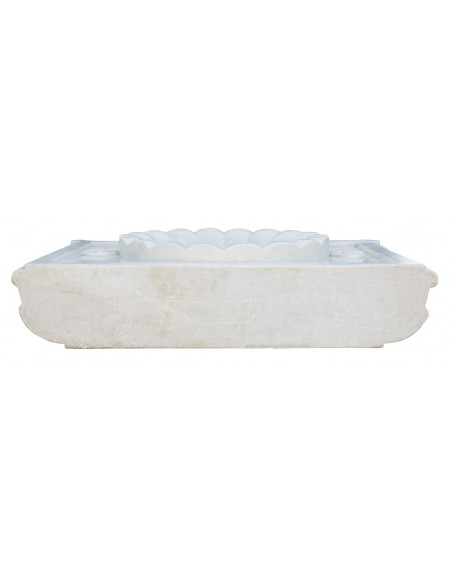 LAVABO IN MARMO SMERLATO BIANCO L80XPR18XH56 CM
