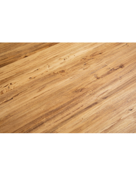 Mesa extensível artesanal Country Made in Italy em madeira maciça branca natural. Detalhe do plano