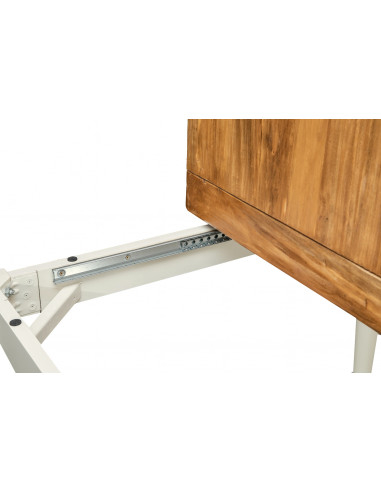 Tavolo allungabile a libro Country in legno massello di tiglio struttura bianca anticata piano naturale 120x120x80 Made in Italy Tavolo allungabile a libro Country in legno massello di tiglio struttura bianca anticata piano naturale 120x120x80 Made in Italy