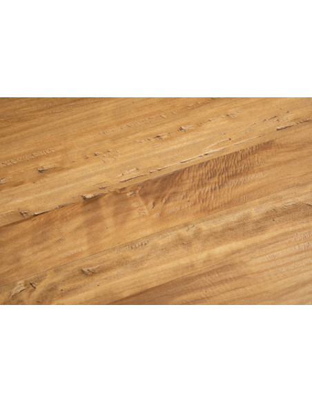 Tavolo Country  in legno massello di tiglio struttura bianca anticata piano naturale 70x70x78 cm. Made in Italy