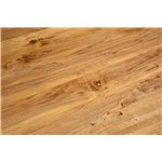 Mesa Country extensível em madeira maciça de cal, estrutura branca antiga, tampo natural L90xDP90xA80 cm. Feito na Itália