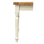 Mesa Country extensível em madeira maciça de cal, estrutura branca antiga, tampo natural L90xDP90xA80 cm. Feito na Itália