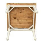 Mesa Country extensível em madeira maciça de cal, estrutura branca antiga, tampo natural L90xDP90xA80 cm. Feito na Itália